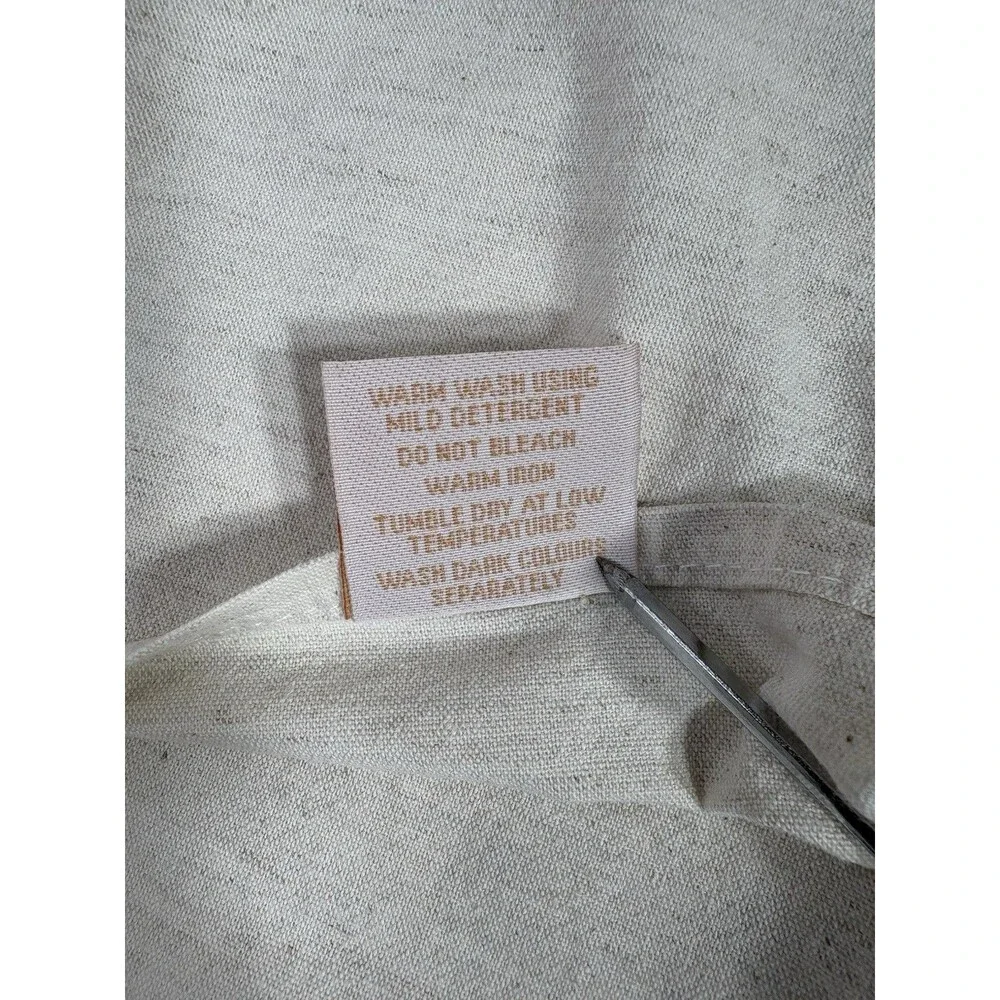 2 Chambers Williams Sonoma Pillow Shams King Cotton Linen Tan Gray Floral